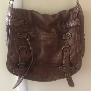 Faux leather purse brown
